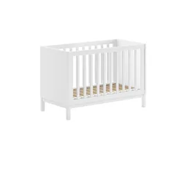 BABYBETT 60x120 Kiefer MDF weiß robust stabil höhenverstellbar