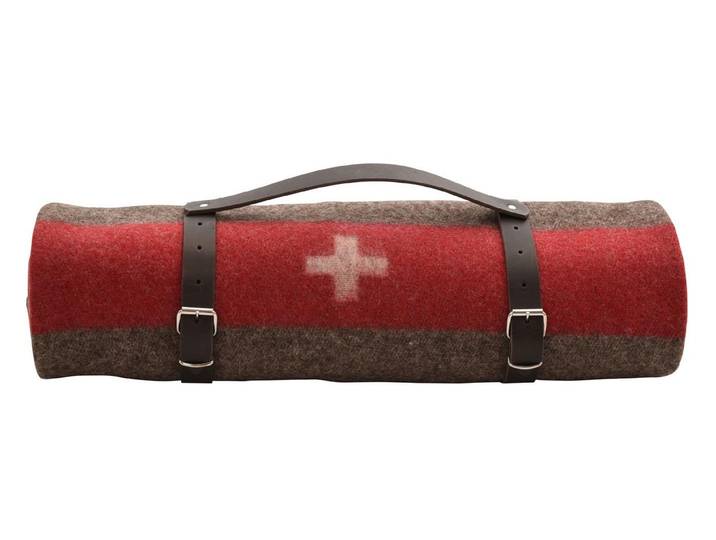 Wohndecke ESKIMO Armeedecke gerollt mit , braun, B:140cm L:200cm, Schurwolle, Wohndecken, Wohndecke