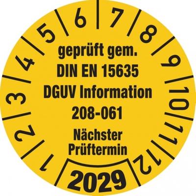 König Werbeanlagen Dreifke® Jahresprüfplakette, DGUV Information 208-061, Ø 30 mm - 30 mm Folie selbstklebend