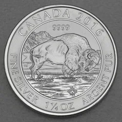 Silbermünze 1 1/4oz "Kanadischer Bison" 2016 (Kanada)