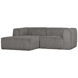 Ecksofa Chaiselongue Bean - Cordbezug Grau, Links