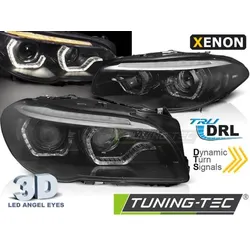 Xenon Scheinwerfer DRL LED Tagfahrlicht passend für BMW 5er F10 F11 Bj. 10-13 Schwarz