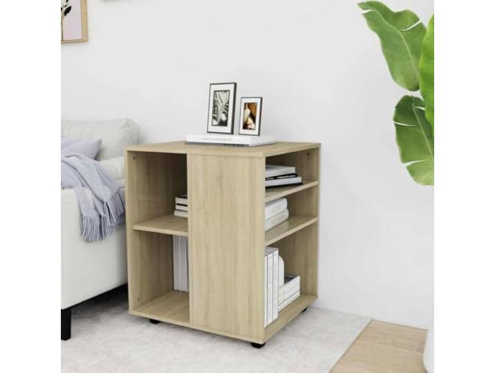 GPWERSDF Rollschrank Sonoma-Eiche 60x53x72 cm Holzwerkstoff mit Rollen Moderne Optik, robuste Konstruktion, zwei feststellbare Rollen, vielseitig einsetzbar, leicht zu reinigen