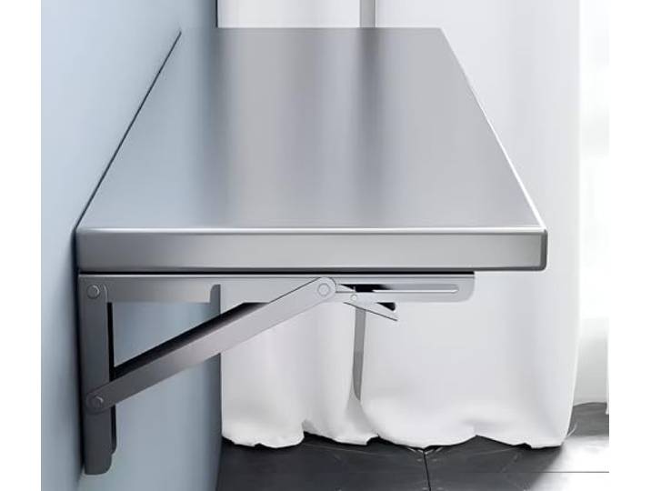 GZGLZDQ Klapptisch Zur Wandmontage Edelstahl, Wandklapptisch Nimmt Keinen Platz EIN, Wandtisch Ist Klappbar für Esszimmer, Wohnzimmer, Schlafzimmer, Balkon, Tragfähigkeit 40KG (Size : 150x35cm)