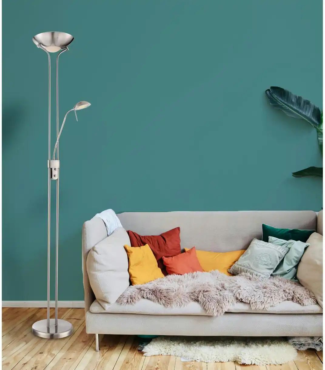 Globo Lighting Deckenfluter   ¦ silber ¦ Maße (cm): H: 180  Ø: 25.5
