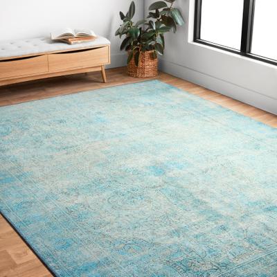 Alexander Home Tremezzina Printed Boho Aqua Area Rug