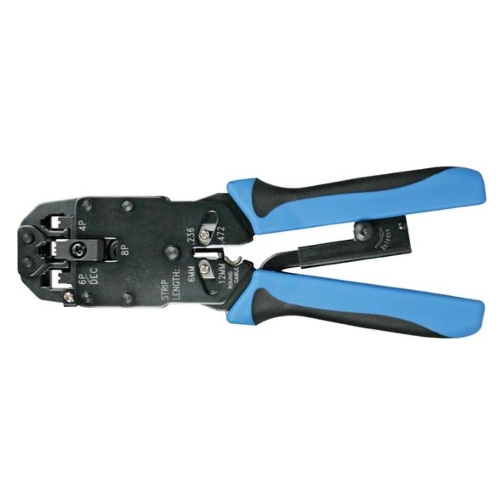 Velleman PROFESSIONELLE CRIMPZANGE FÜR WESTERNSTECKER 4P4C (RJ10), 6P4C (RJ11), 8P8C (RJ45), DEC (20 mm) (VTM468HP)