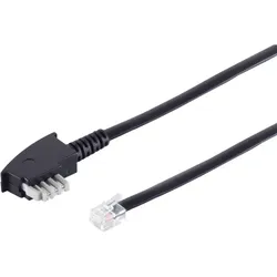 Anschlusskabel TAE N-Stecker > Western-Stecker 6/6 schwarz 10,0m
