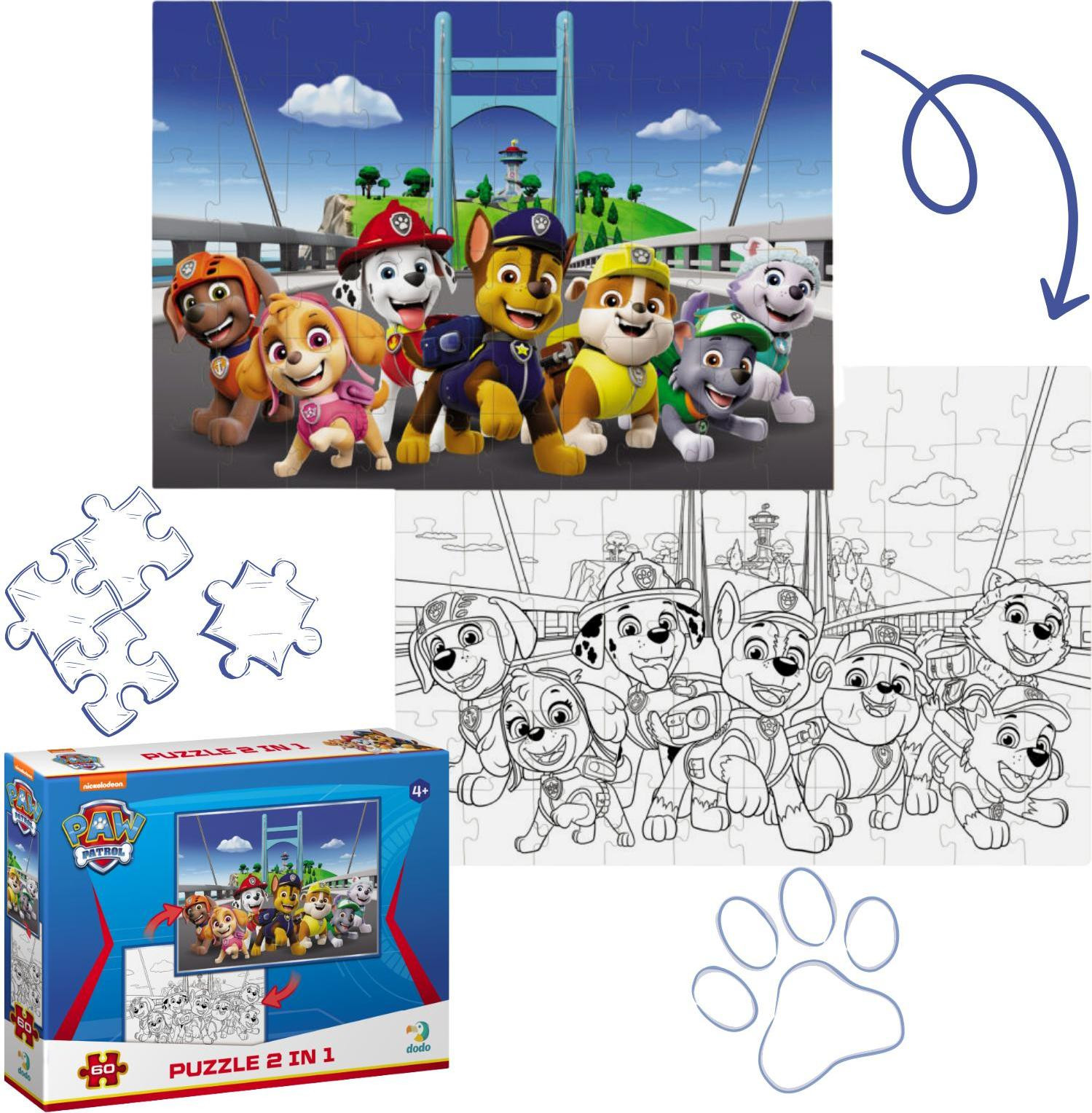 DoDo 2-in-1 PAW PATROL Puzzel en Kleurboek Set