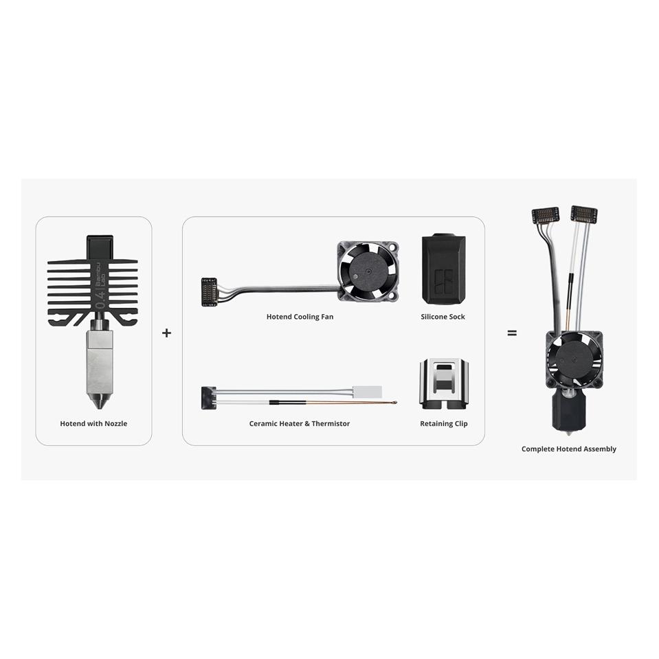 Bambu Lab P1 Hotend - stainless steel nozzle 0.2mm (Ersatzteile) (300433)