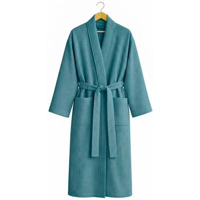 Bademantel EGERIA "LIVA" Gr. S, mint, L:110cm, Baumwolle, Hausmäntel, Bademantel, Kimono, Waffelpiqué