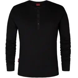 Langarmshirt Henley-Grandad "9257-565" Extend - M - schwarz