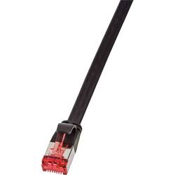 LogiLink CF2023S RJ45 Patchkabel CAT 6 U/FTP 0.50 m Schwarz vergoldete Steckkontakte 1 St.