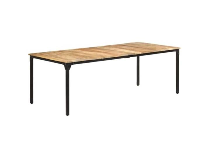 HEFZGDB Esstisch aus rauem Mangoholz 220x100x76 cm mit pulverbeschichteten Eisenbeinen für Stabilität und Langlebigkeit, einzigartige Maserung, tropisches Hartholz Tischplatte