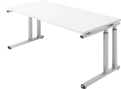 Schäfer Shop Select Schreibtisch SET UP, C-Fußgestell, 1800x800, weiß/weißalu