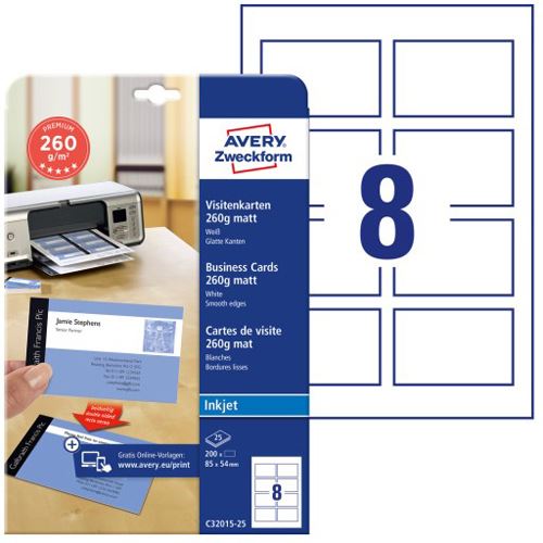 Avery Zweckform Business CARDS Inkjet MATT