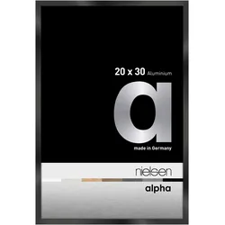 Nielsen Bilderrahmen Alpha Aluminium Normalglas / Floatglas / Schwarz Eloxal Gla...