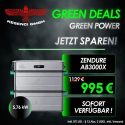 GREEN DEALS ! Zendure Batteriespeicher SolarFlow 2400 AC + 2 x AB3000X 5,76 kWh