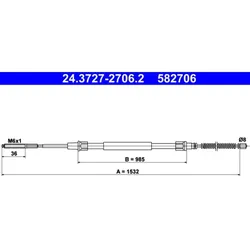 Seilzug Feststellbremse ATE 24.3727-2706.2 für Seat Ibiza II Cordoba