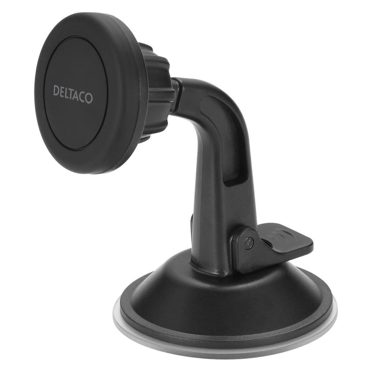 Deltaco Magnetic Car Holder, suction mount, for mobile phone - Black (ARM-C103)
