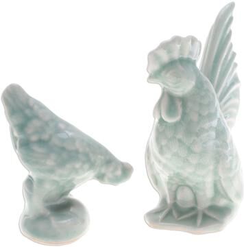 Novica Handmade Japanese Rooster Ceramic Figurines (Pair)