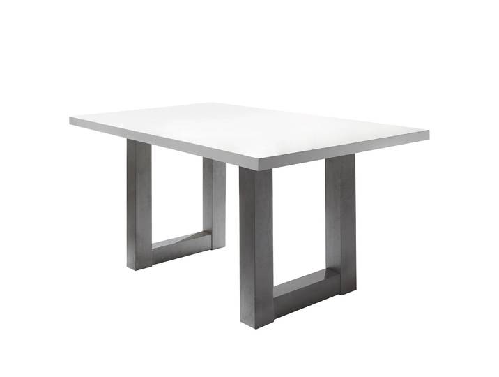 Table Leeton II 140 x 90cm Blanc/Gris/Blanc mat