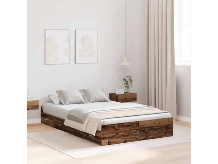 YUTAASU Bettgestell Mit Schubladen Kiefernholz 120x200 cm Stauraum Bett, Stabiler Holzfuss, Modernes Design, Pflegeleicht