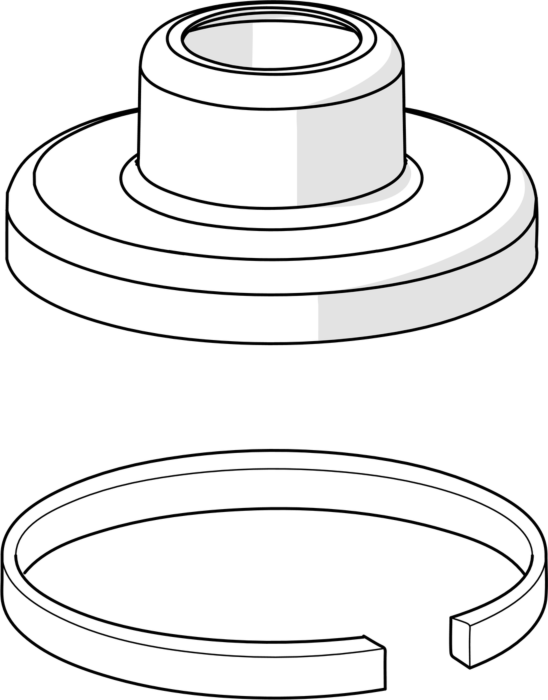 Hansa Rosette 70 mm chrom komplett 59910094