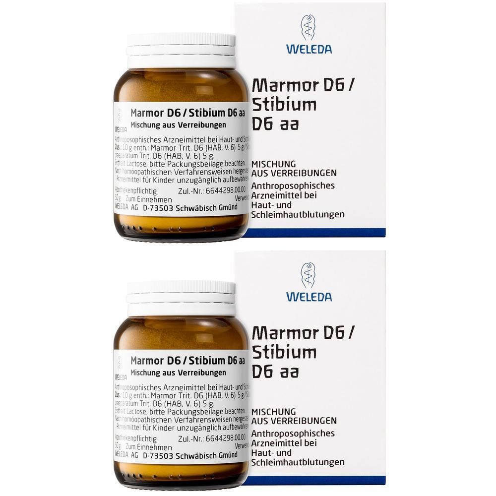 Marmor D 6/Stibium 6 aa Trituration 2x 2x50 g