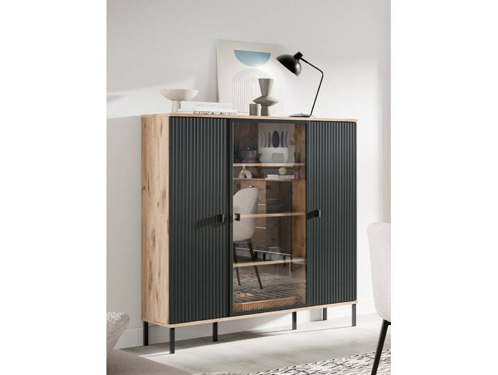 Highboard Chess , Nox Oak / schwarz