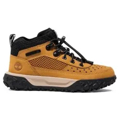 Timberland für Jungen. TB0A64842311 Gelbe GreenStride Motion 6 Schnürstiefeletten aus Leder (32), Wohnung, Schnürsenkel, Lässig, Sportlich,