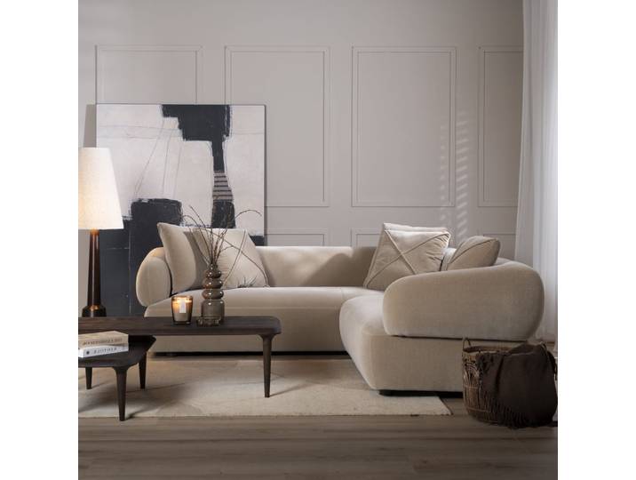 Bronx71 Ecksofa Palermo Samt taupe rechts