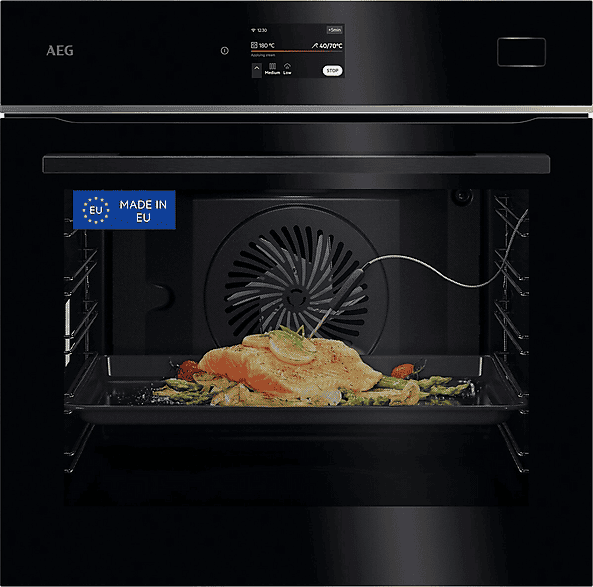 Horno a vapor - AEG TB8SB73ZAB, Multifunción, Hidrolítica, 70 l, Cocción asistida, Conectividad, 60 cm, Negro
