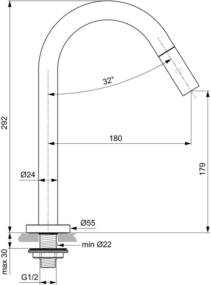 Ideal Standard Standventil 18 cm