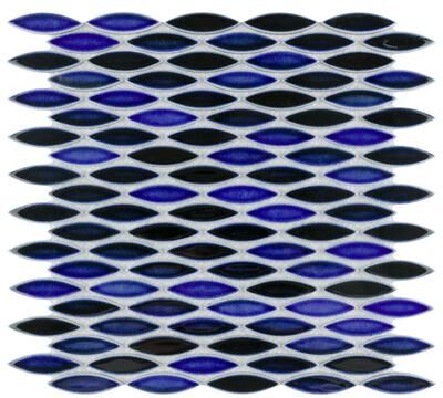 "Merola Tile Pescado Glossy Azul 12"" x 12-1/2"" Porcelain Floor and Wall Tile"