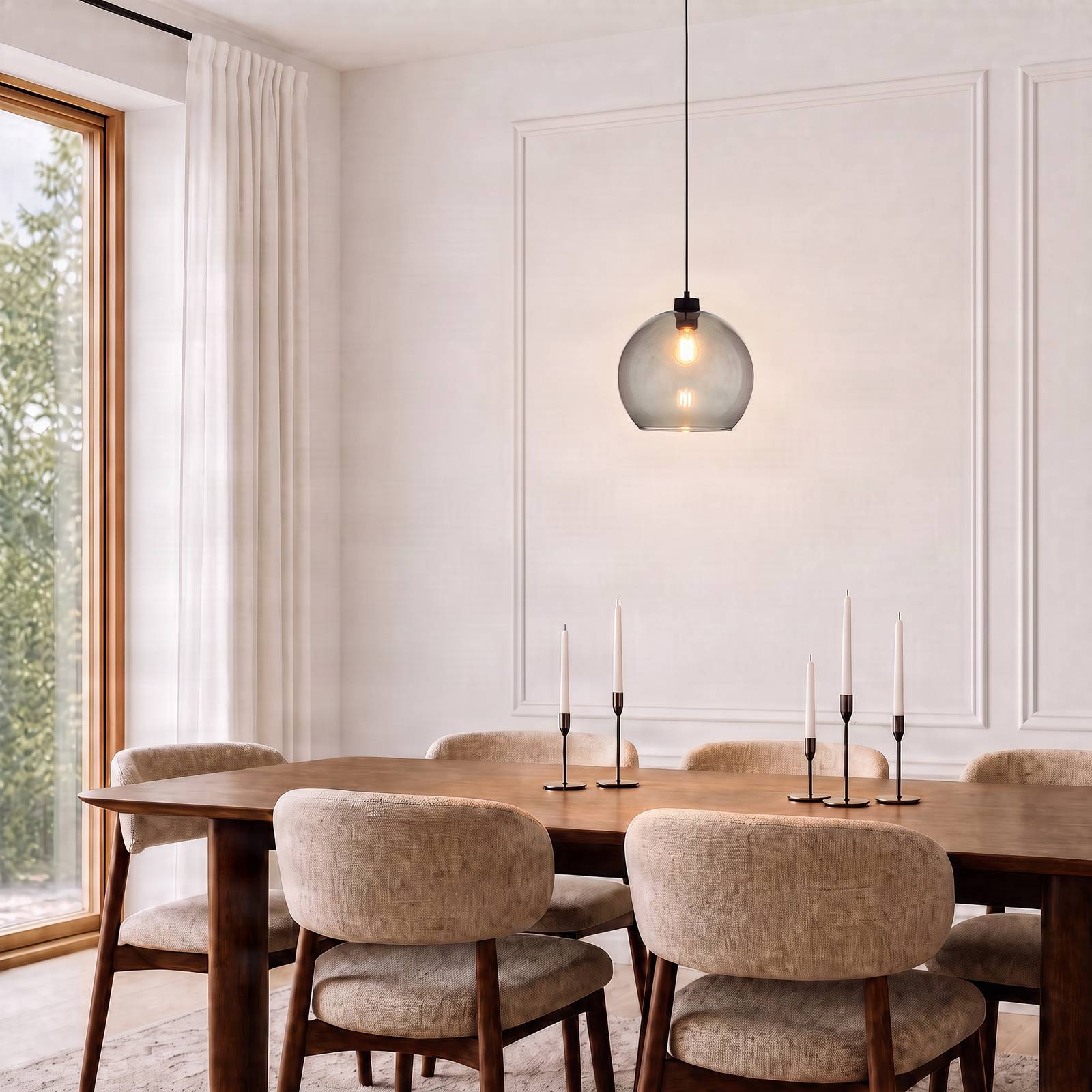 Lampa wisząca szklana Cubus TK Lighting, możliwość ściemniania, czarny, salon / jadalnia, szkło, nowoczesny