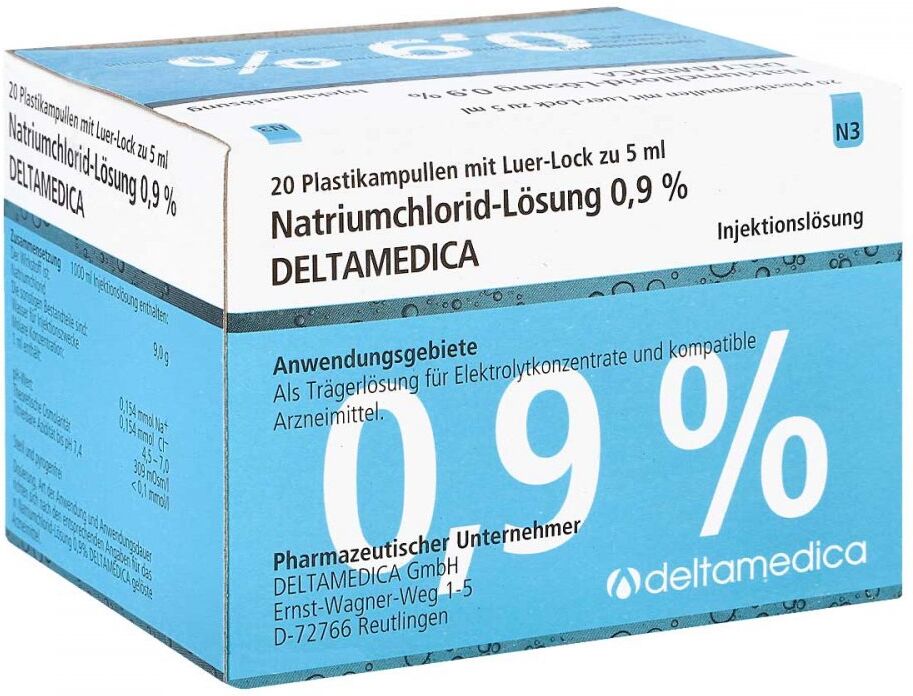 Natriumchlorid-lösung 0,9% Deltamedica Luer-lo Pl.