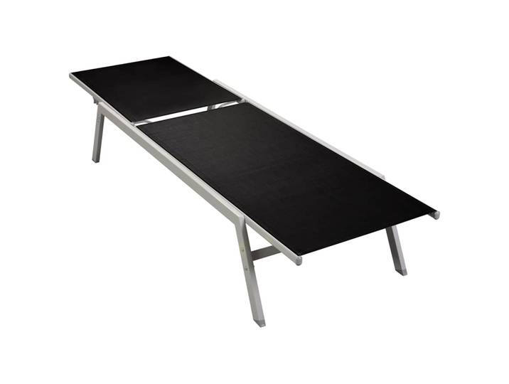 vidaXL Sonnenliege Stahl und Textilene Schwarz