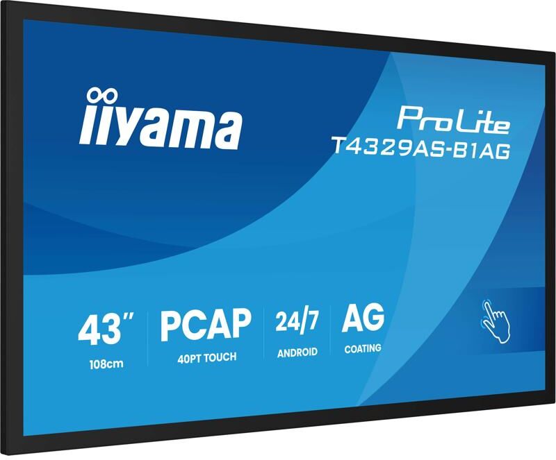 IIYAMA ProLite T4329AS-B1AG Écran tactile 4K de 43'' alimenté par Android, parfait dans les petites salles !