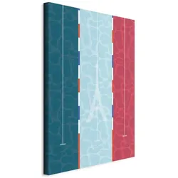Artgeist, Bilder, Graphic Illustration of a Swimming Pool Against the Backdrop of the French Flag (80 x 120 cm)