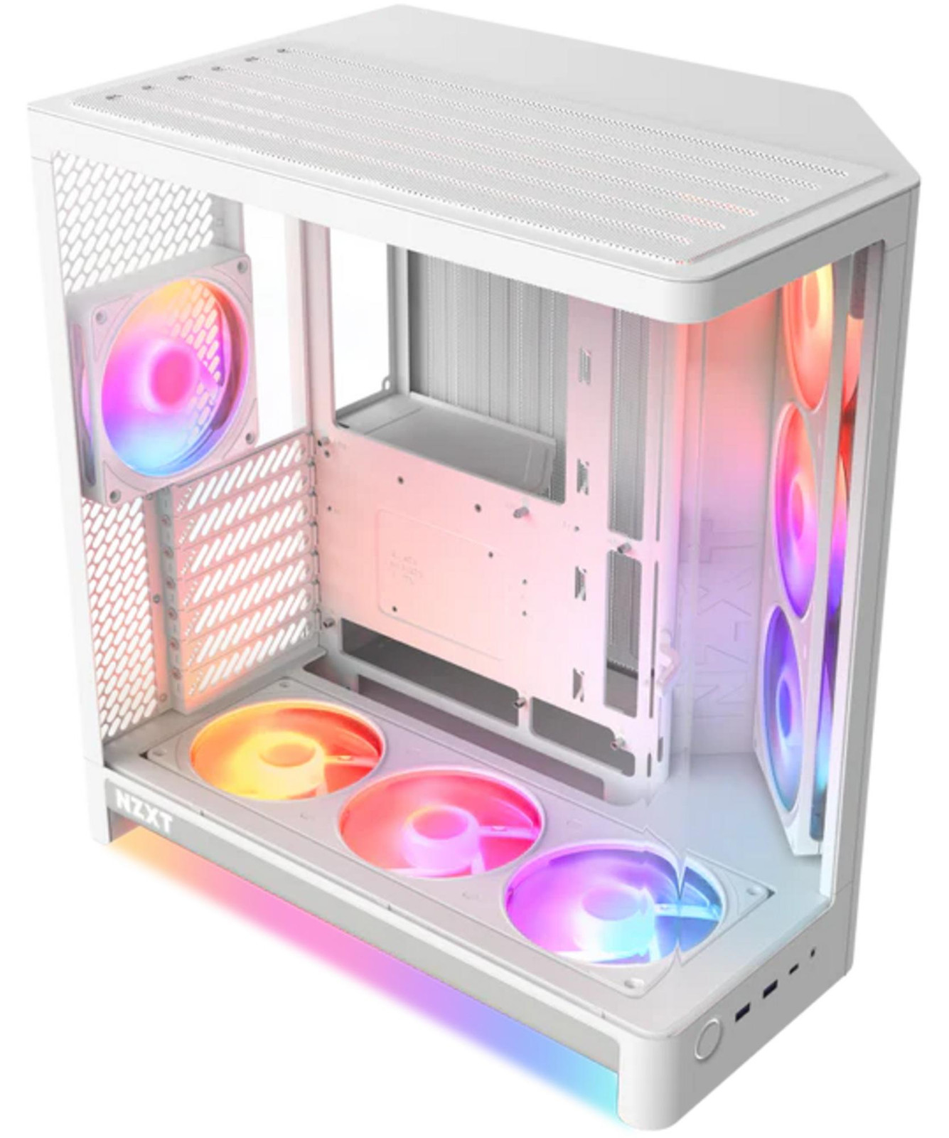 NZXT H6 RGB+ 2026 witte mid-tower gaming behuizing met glazen zijpaneel en ATX ondersteuning