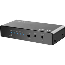 LogiLink HDMI-Switch – 2x2-Port, 4K/60 Hz, HDR, EDID, Downscaler