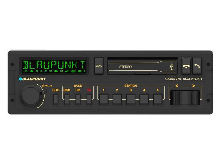 Blaupunkt HAMBURG SQM 23 DAB 1-DIN Youngtimer Autoradio Bluetooth USB MP3 Autoradio (RDS, AM/FM Radio, Animiertes Display, Freisprecheinrichtung, 1 DIN)