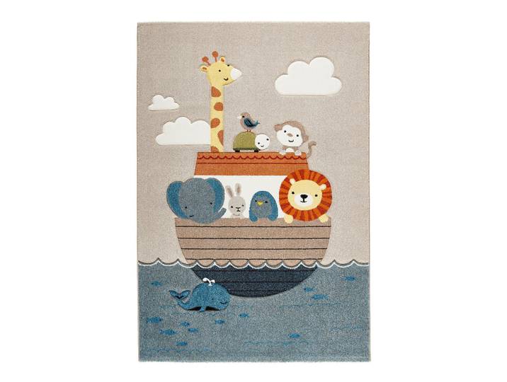 Ben'n'jen Kinderteppich Arche Noah, Mehrfarbig, Tier, rechteckig, 160x230 cm, ISO 9001, Bsci, Oeko-Tex® Standard 100, für Fußbodenheizung geeignet, leicht zusammenrollbar, Teppiche & Böden, Teppiche, Teppich Kinderzimmer