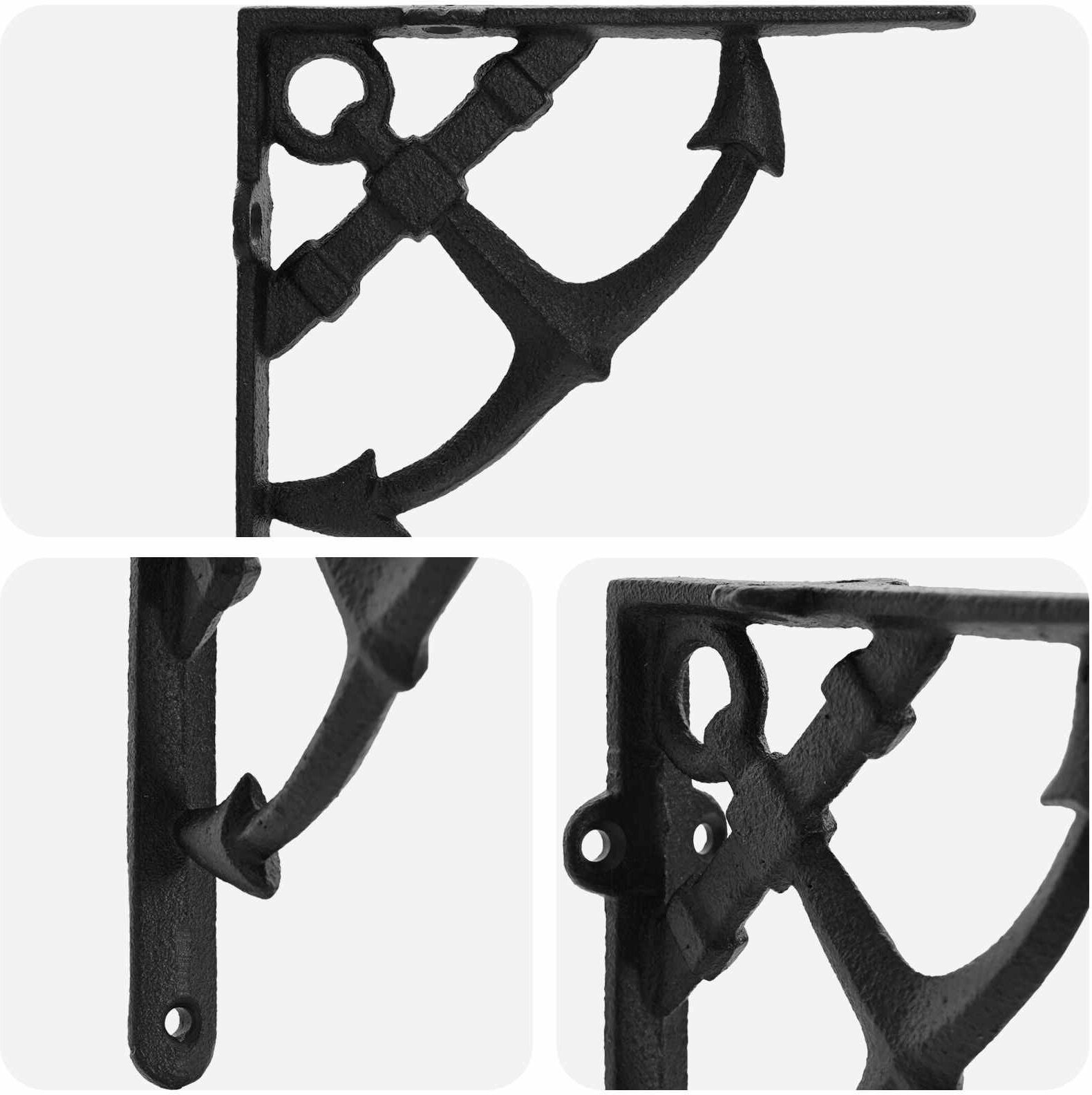 vidaXL Supports d'étagère murale 2 pc Noir 21 x 21 x 3.5 cm Acier