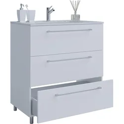 VCM 2-tlg. Stand-Badblock "Badinos 3 Schubfächer" 60cm Weiß