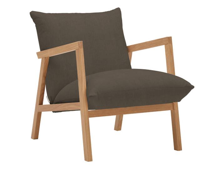 Carryhome Sessel, Dunkelgrün, Holz, Eiche, massiv, 65x80x85 cm, Wohnzimmer, Sessel, Sonstige Sessel