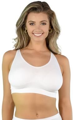 Plus Size Women's Adjustable Strap Seamless Bra by Rhonda Shear in White (Size 1X)