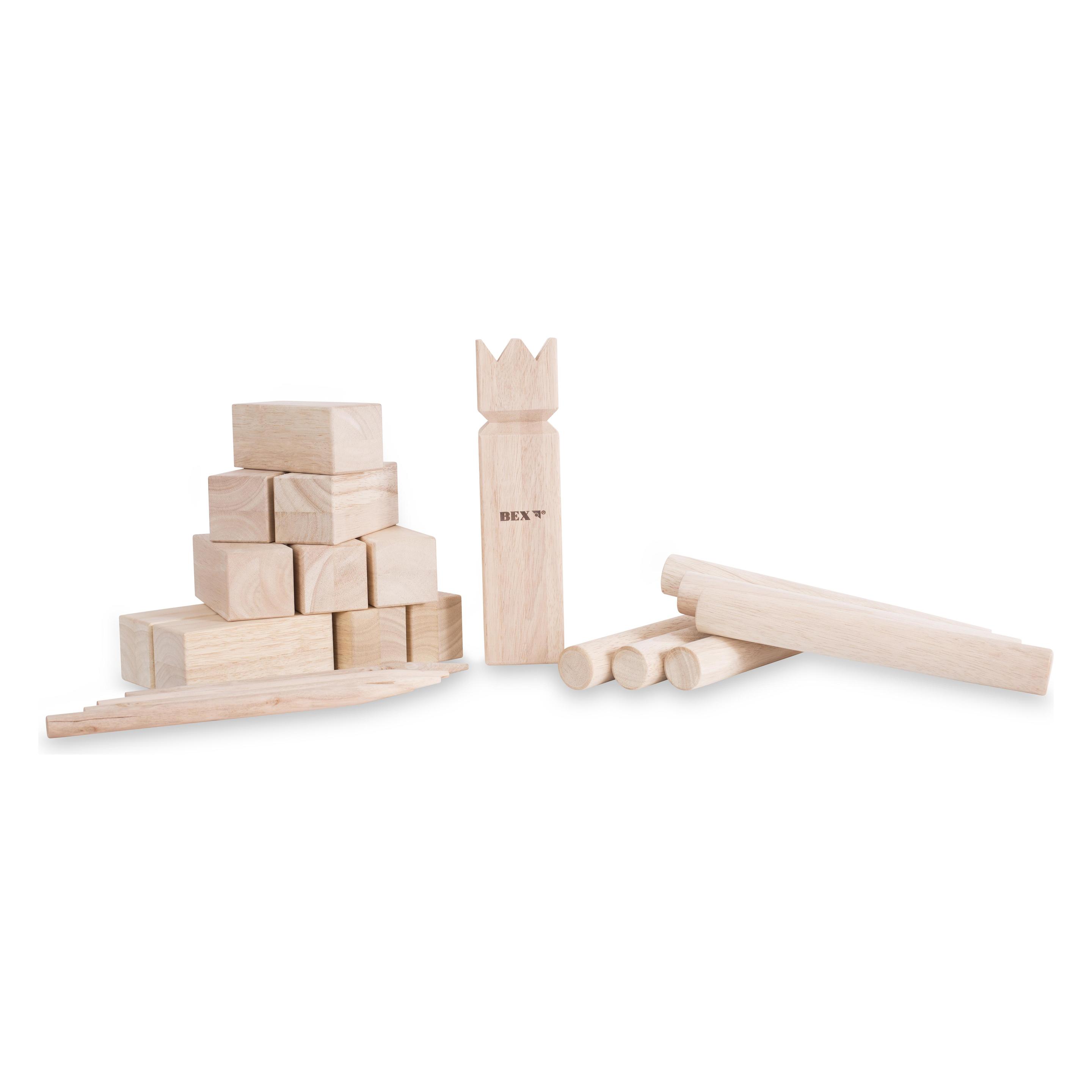 Bex Kubb Original Rubberwood mit Red King (2 - 12 Spieler) (511-011-1)