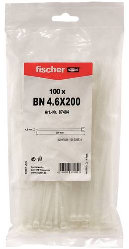 Fischer 87484 BN Kabelbinder 200mm 4.60mm Natur 100St.